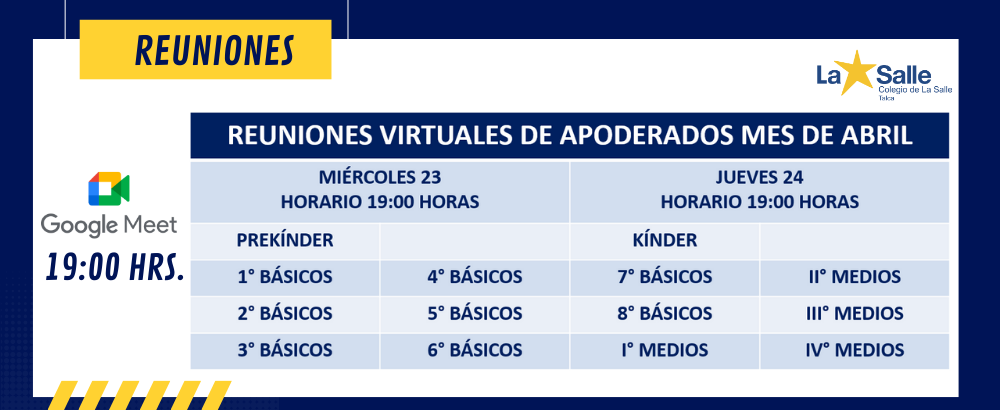 REUNIONES VIRTUALES DE APODERADOS